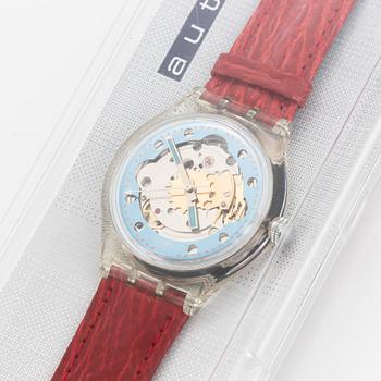 Swatch, Automatic, Red Ahead, wristwatch, 34 mm.
