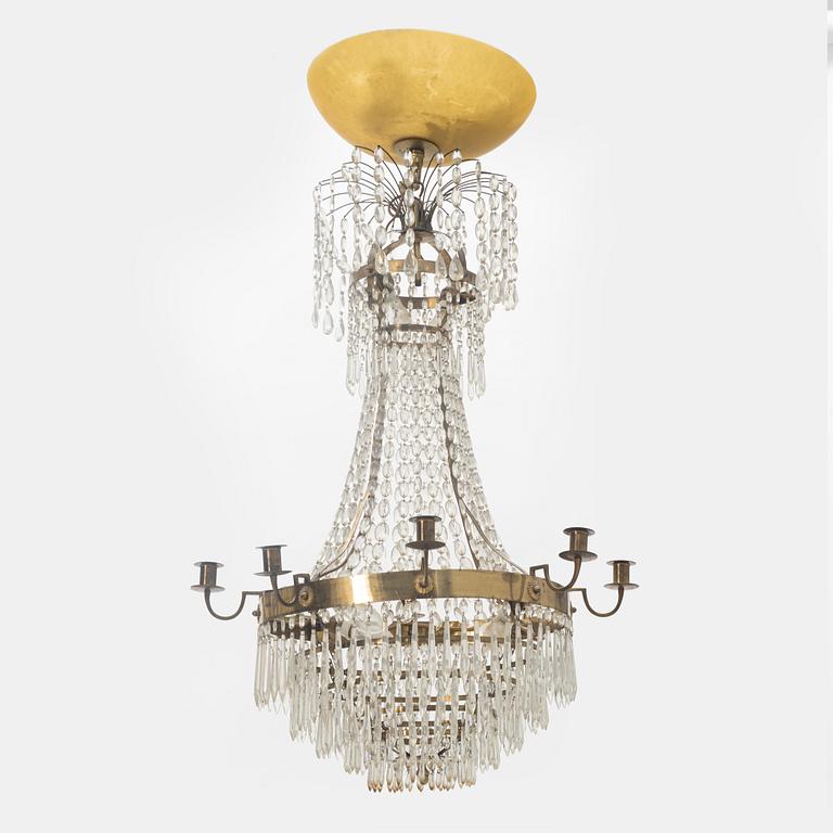 A late Gustavian style chandelier, end of the 19th Century.