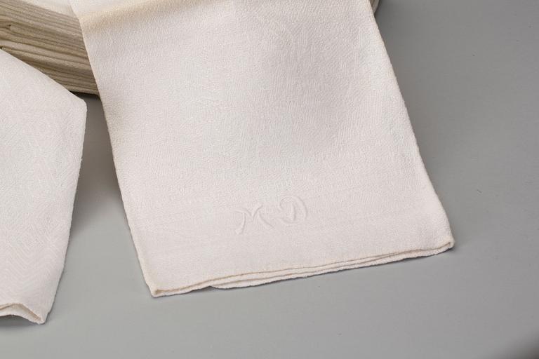 HANDDUKAR, 6 + 12 stycken, dräll, handvävda, 1900-talets mitt.