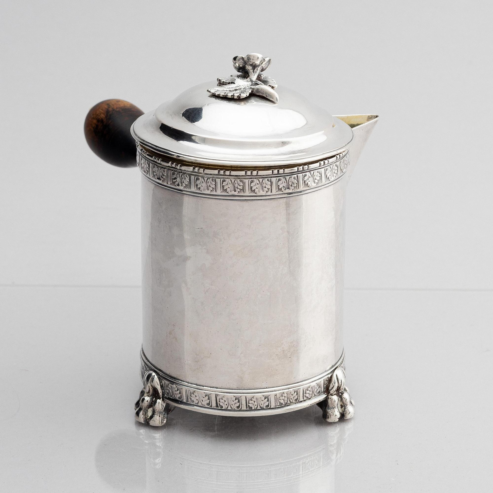 Pehr Zethelius, chokladkanna, silver, Stockholm 1789. Gustaviansk.