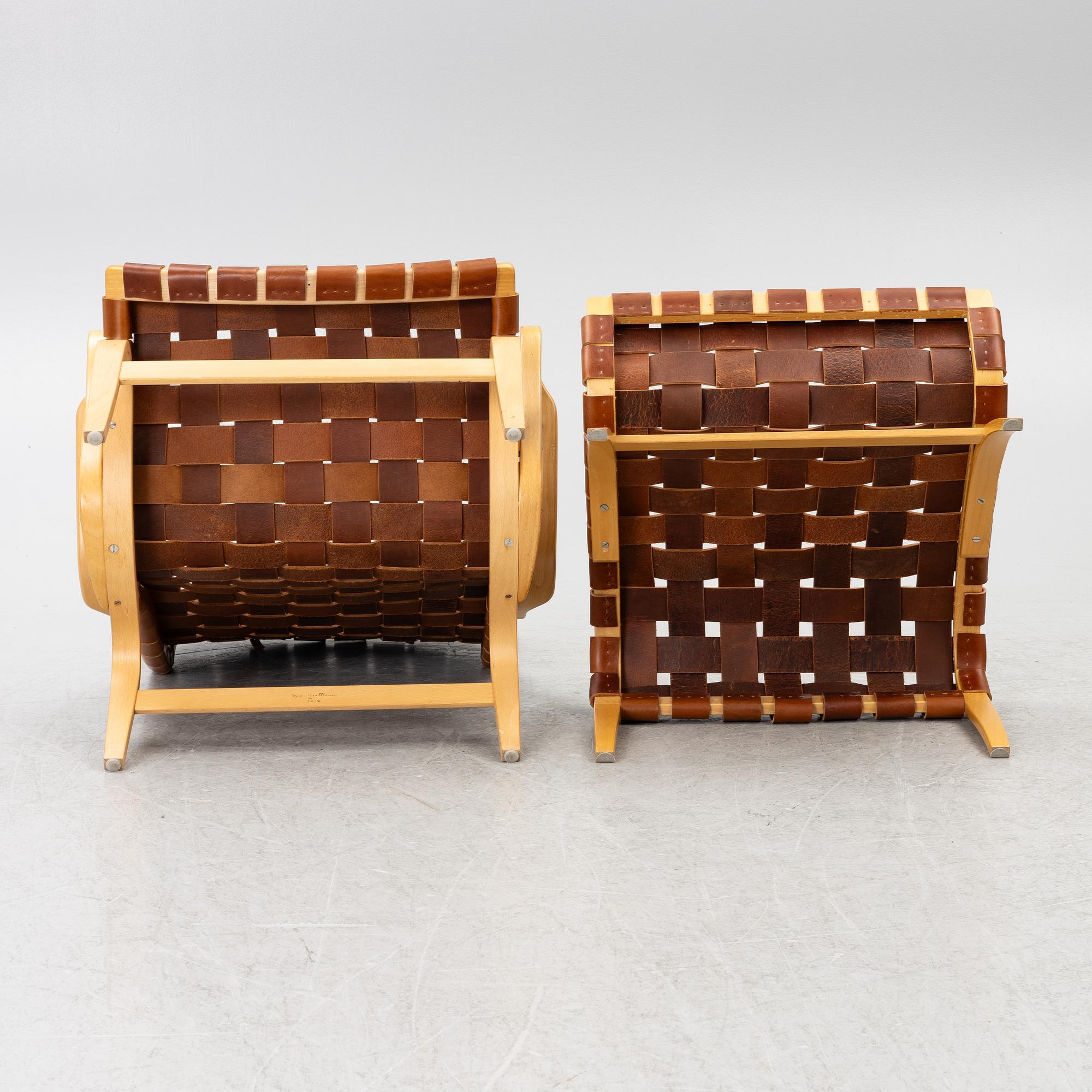 Bruno Mathsson, a 'Pernilla' easy chair with foot stool, Dux.