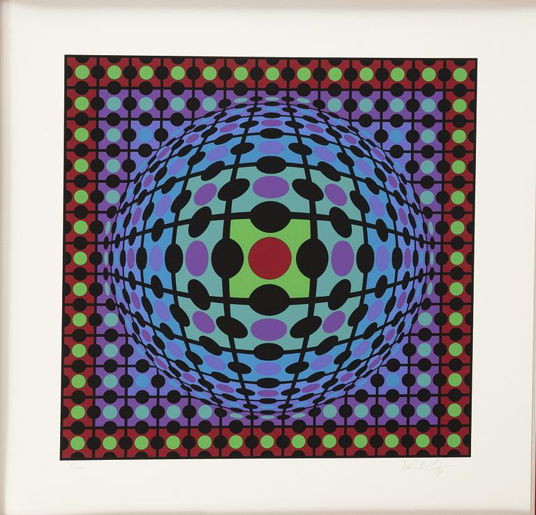 Victor Vasarely, portfolio with 5 silkscreen in colours, 1977, signed 85/250.