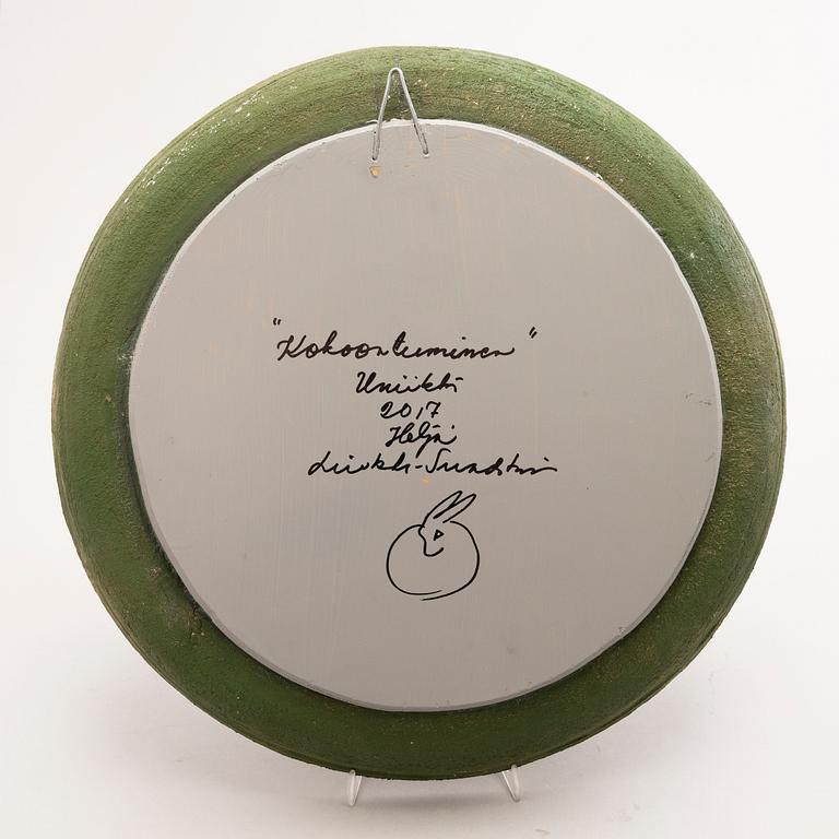 HELJÄ LIUKKO-SUNDSTRÖM, a unique decorative plate signed Heljä Liukko-Sundström 2017.