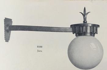 Harald Notini, a pair of large wall lamps,  model "8100", Arvid Böhlmarks Lampfabrik, 1920-30s.
