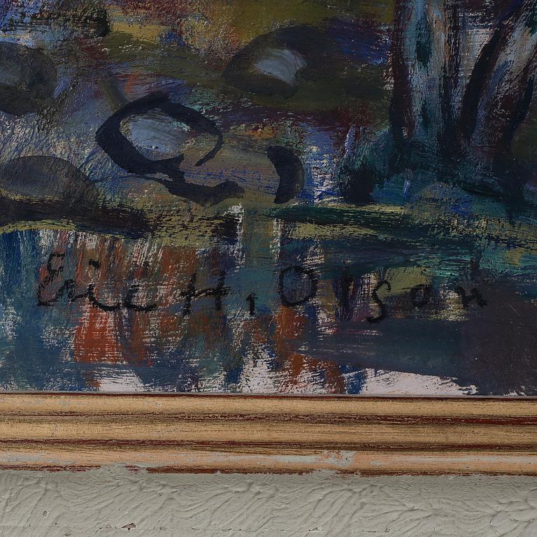 ERIC H OLSON, olja på pannå, signerad.