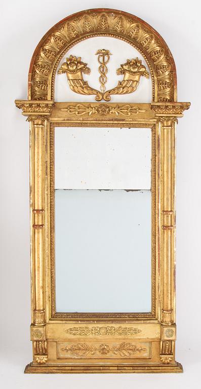 An Swedish Empire mirror, first half of the 19th century, attributed to Petter Gustaf Bylander, (Gothenburg 1802-59).
