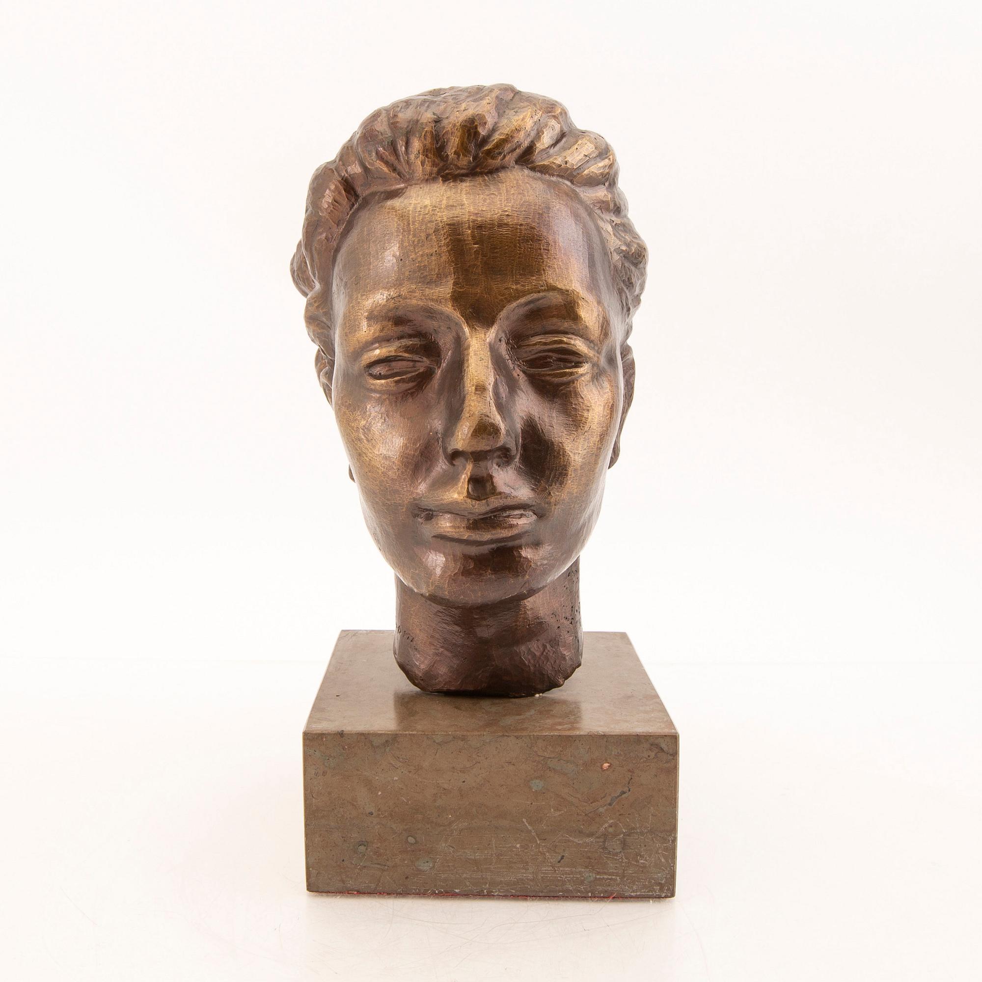Helge Högbom, skulptur, brons, signerad.