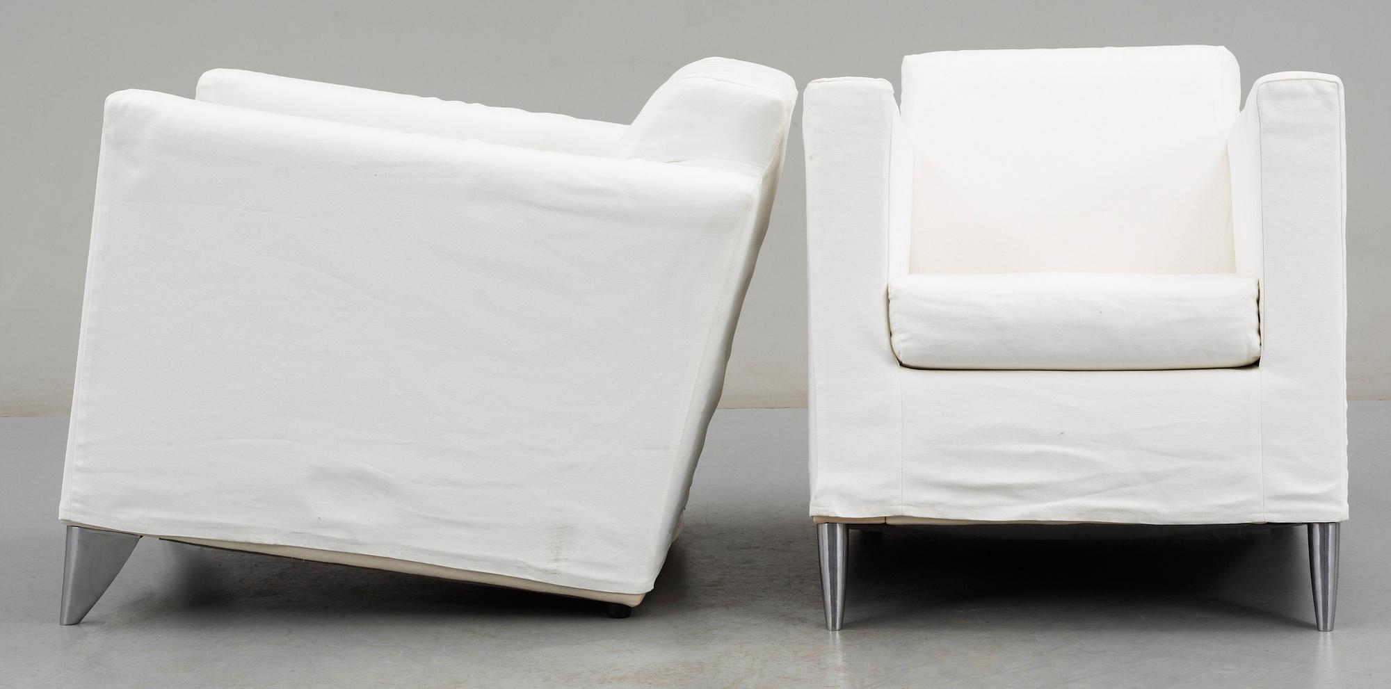 FÅTÖLJER, ett par, "Len Niggelman", Philippe Starck, stämplade Starck.