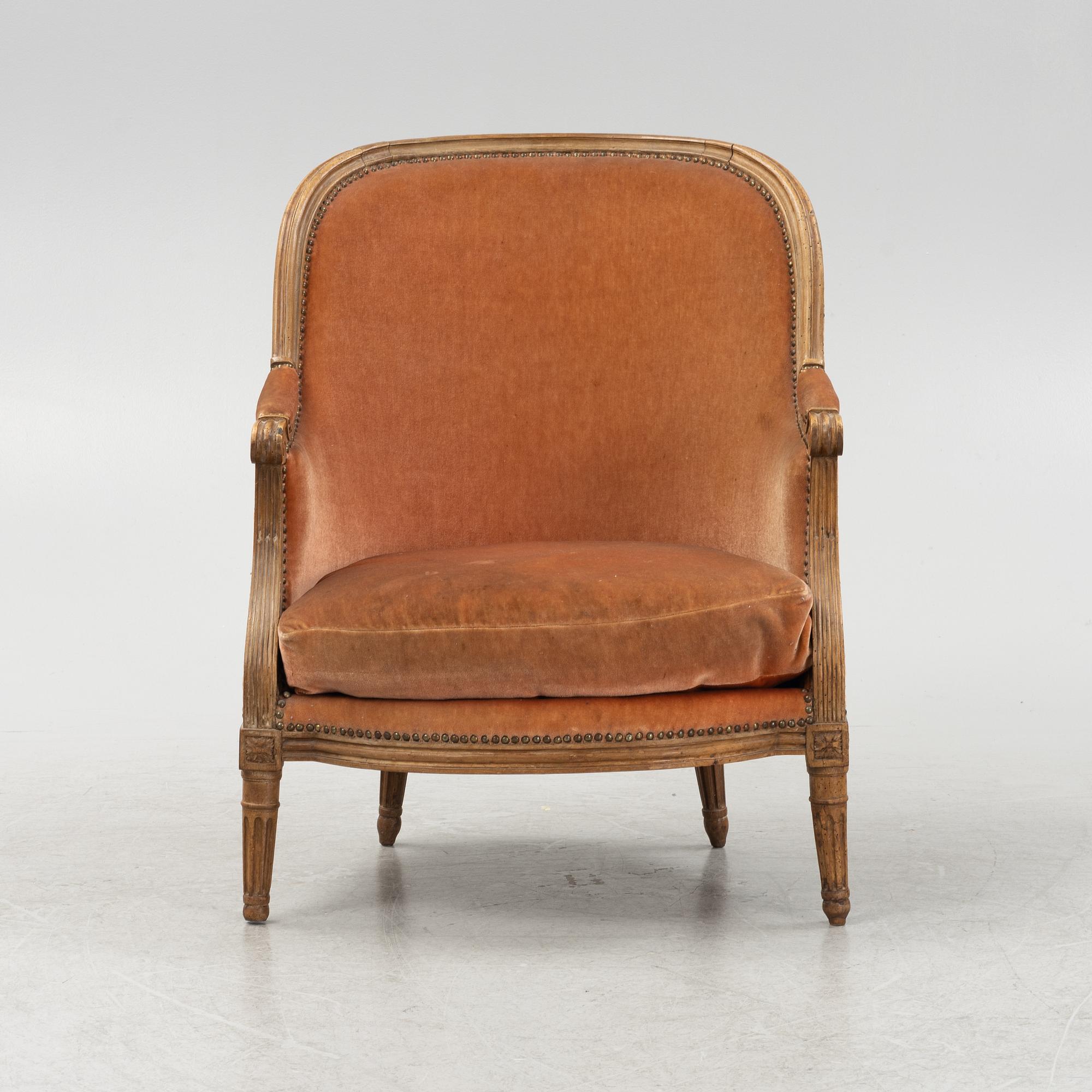 Bergère/ fåtölj, Louis XVI, 1700-tal.