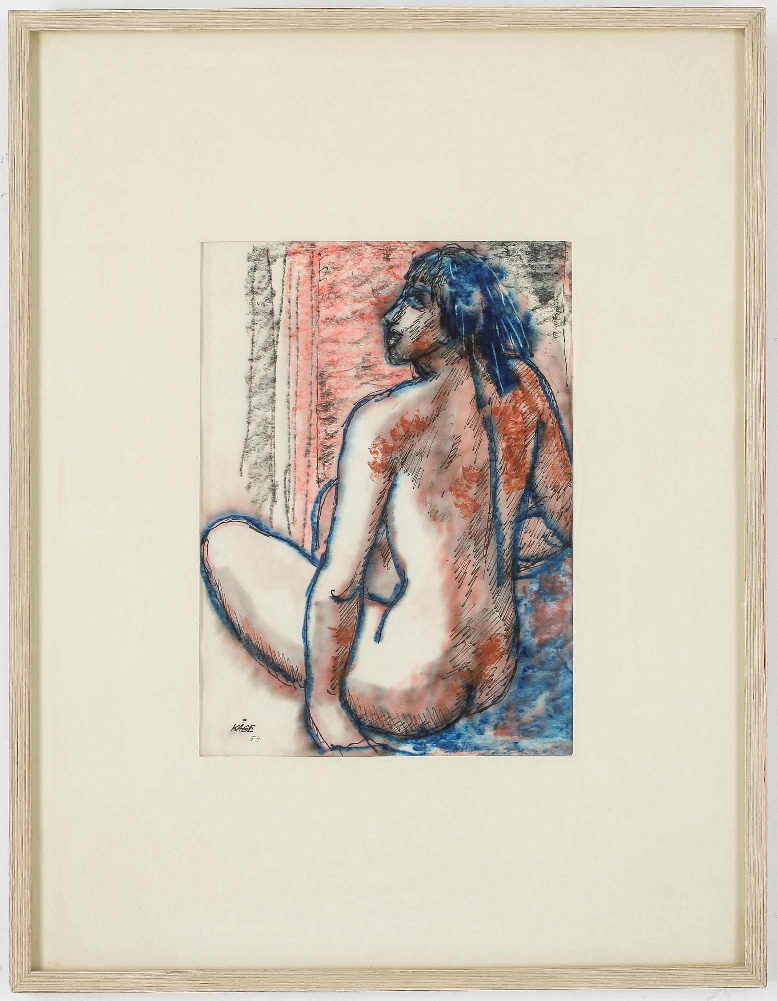 WILHELM KÅGE, blandteknik, signerad och daterad 54.