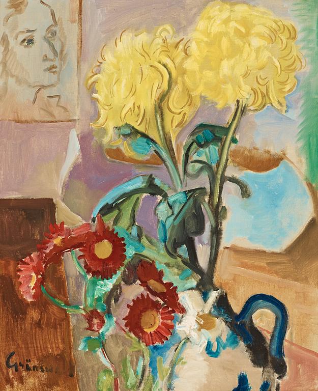 Isaac Grünewald, Stilleben med blommor.