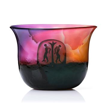 51. Bertil Vallien, a unique blasted glass bowl, Kosta Boda, Sweden.