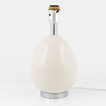 A ceramic and chrome table lamp, Bergboms, second half of the 20th Century.