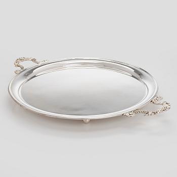 A silver-plated tray, second half of the 20th century.