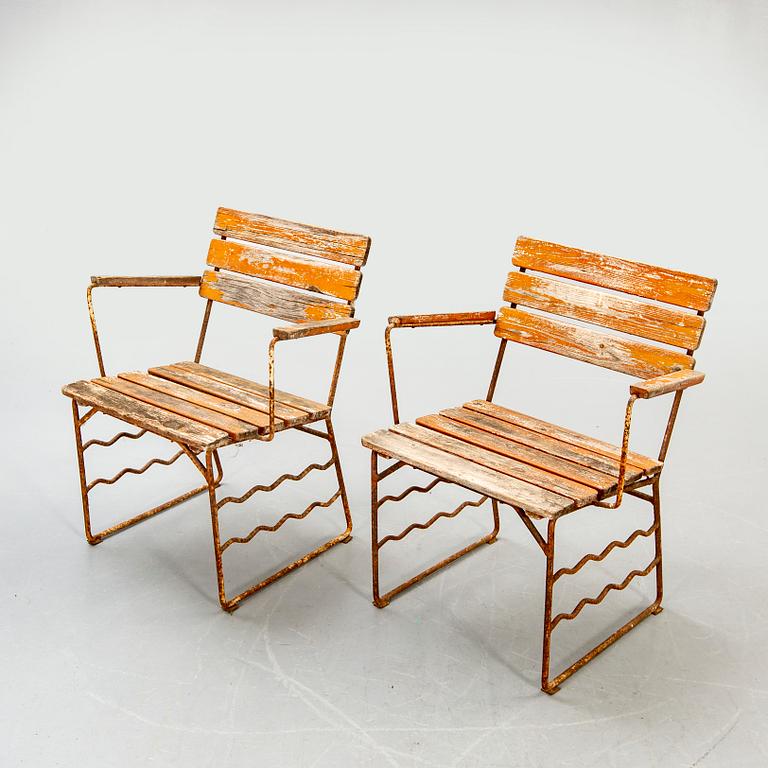 Garden chairs, a pair, Slöjdprodukter Bjärnum, 1940s-50s.