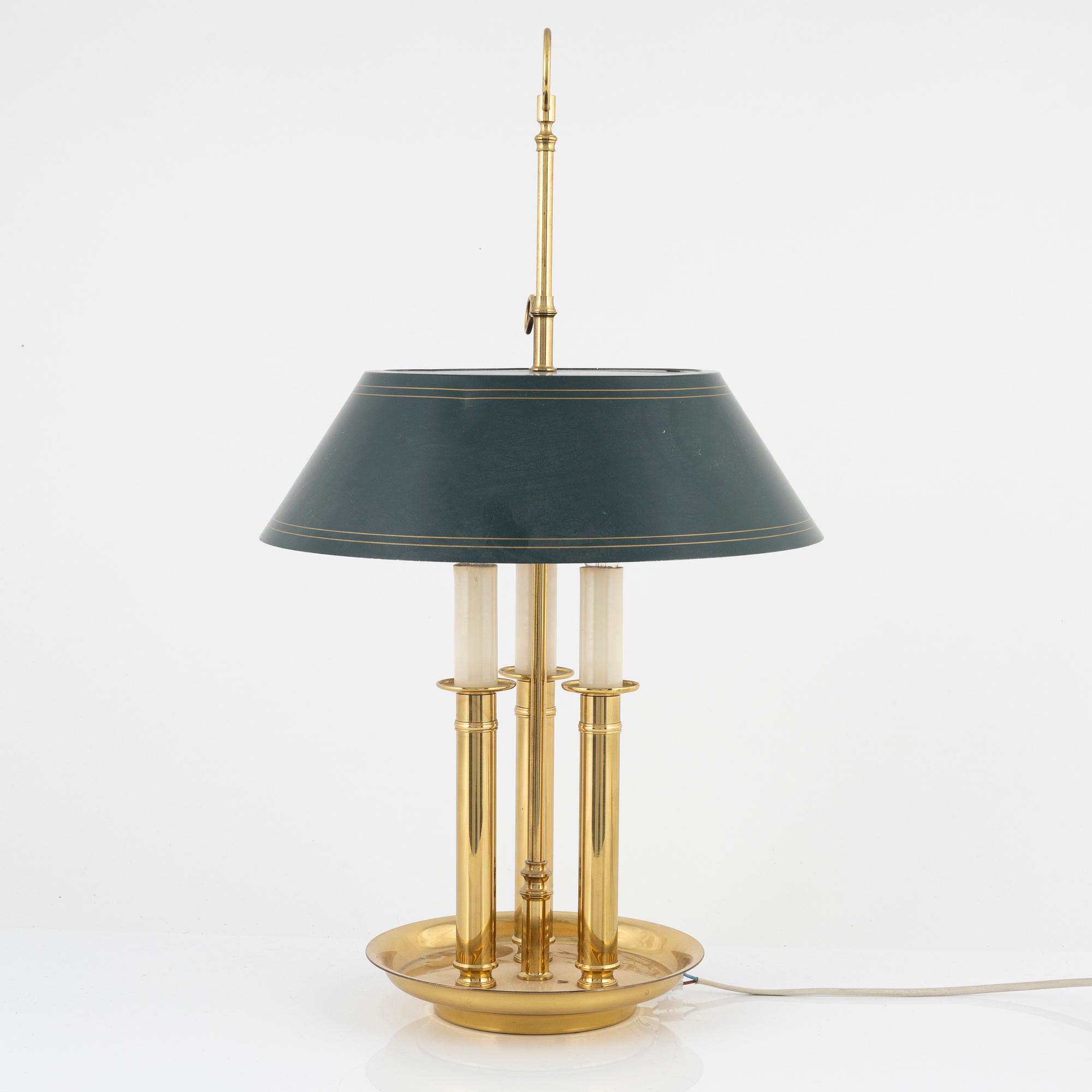 A brass Bouillotte table lamp mid 20th century.