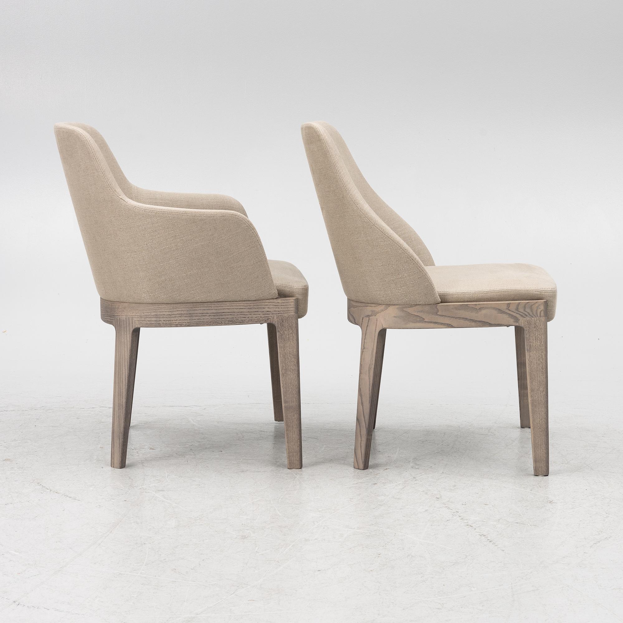 Rodolfo Dordoni, five armchairs and three chairs. 'Chelsea' chairs, Molteni.