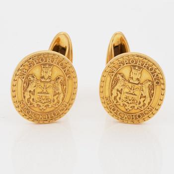 MANSCHETTKNAPPAR, Sporrong, 18K guld.