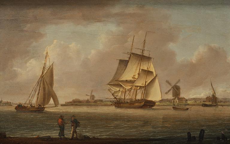 William Anderson, Full-rigger and yacht on the river.