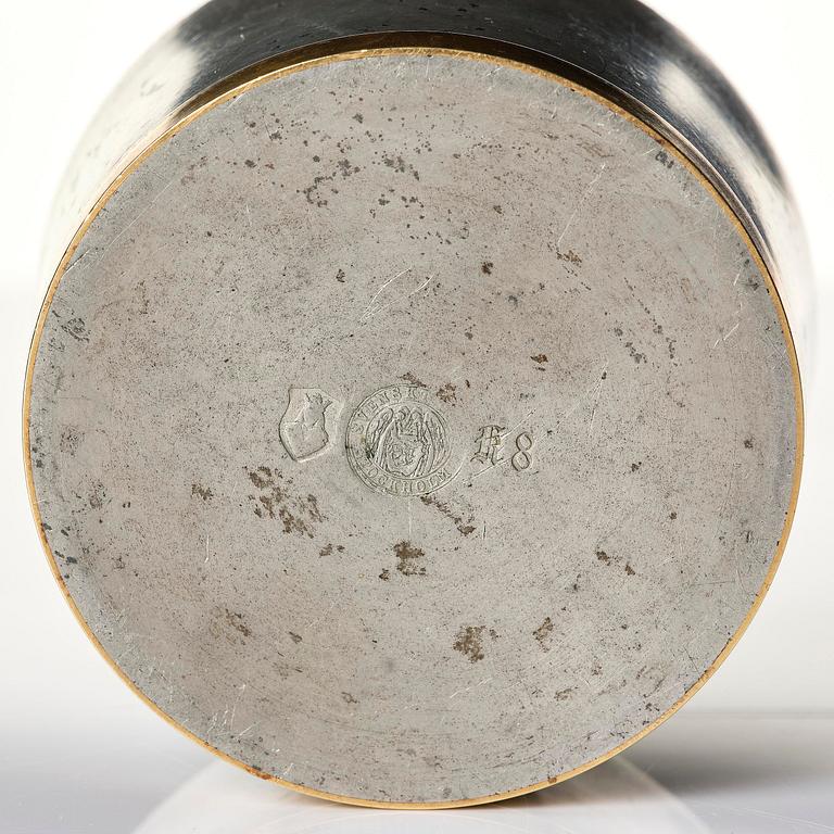 Nils Fougstedt, a lidded pewter bowl, Firma Svenskt Tenn, Stockholm, 1936.