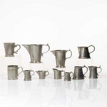 Measuring vessels/measures, 11 pcs. various masters. 19th century.