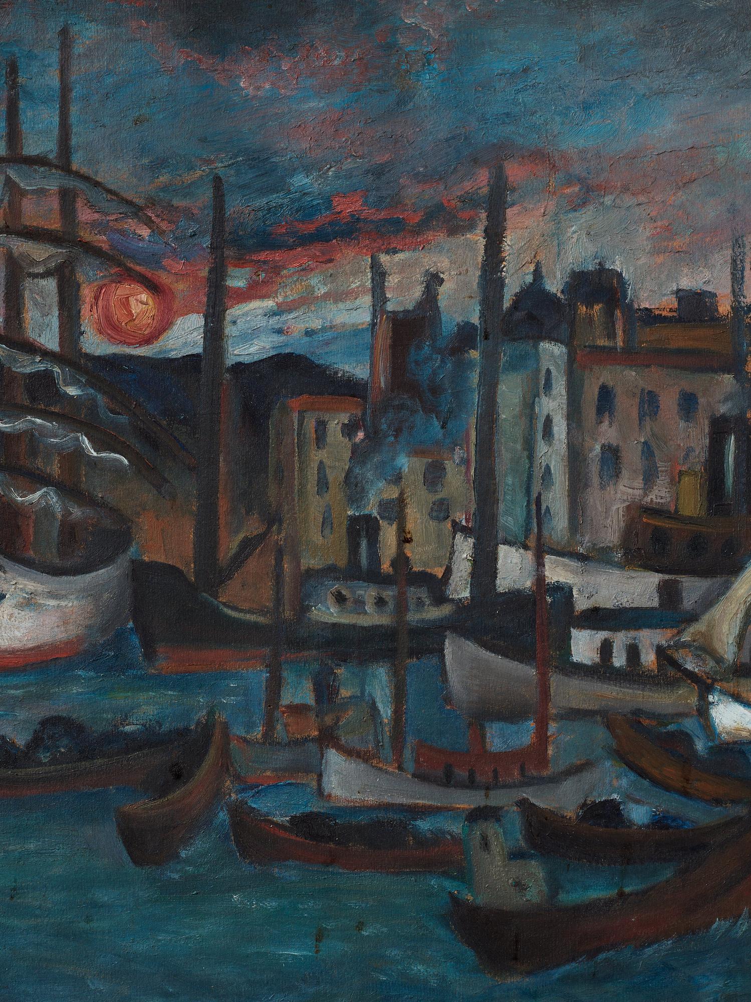 Eric Hallström, "Soluppgång vid Slussen" (Sunrise at Slussen).