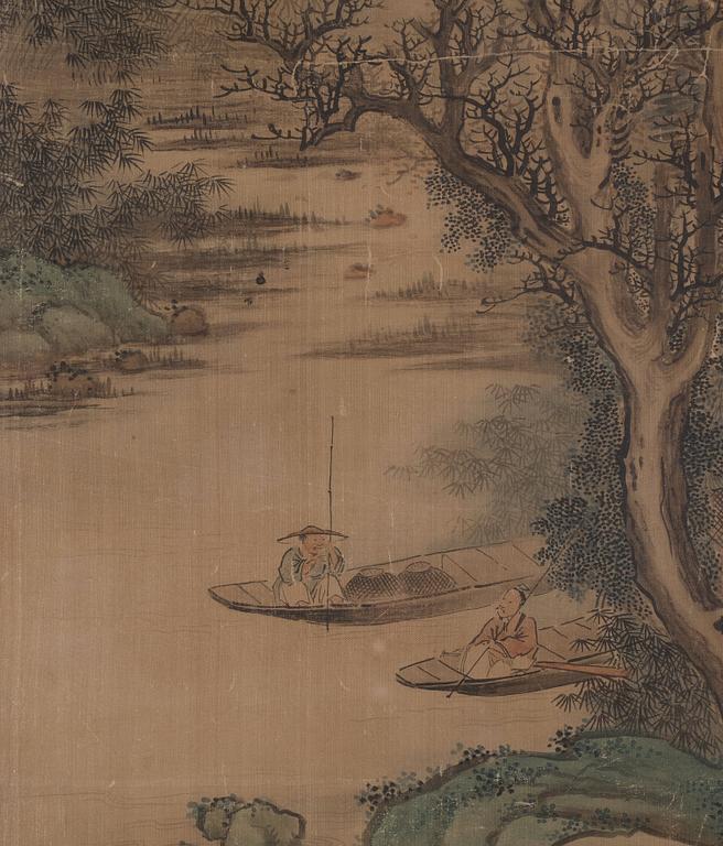 A Chinese scroll painting after Lan Meng (1644-1722), Qing dynasty.