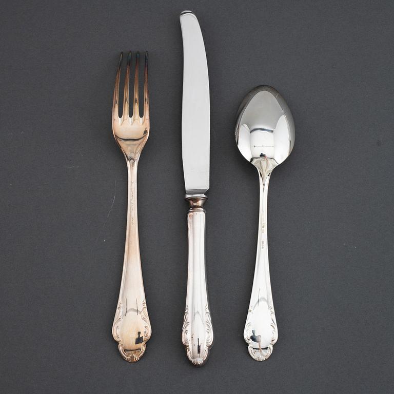 A model 'haga' silver cutlery, marked JLH, second half of the 20th century (37 pieces).