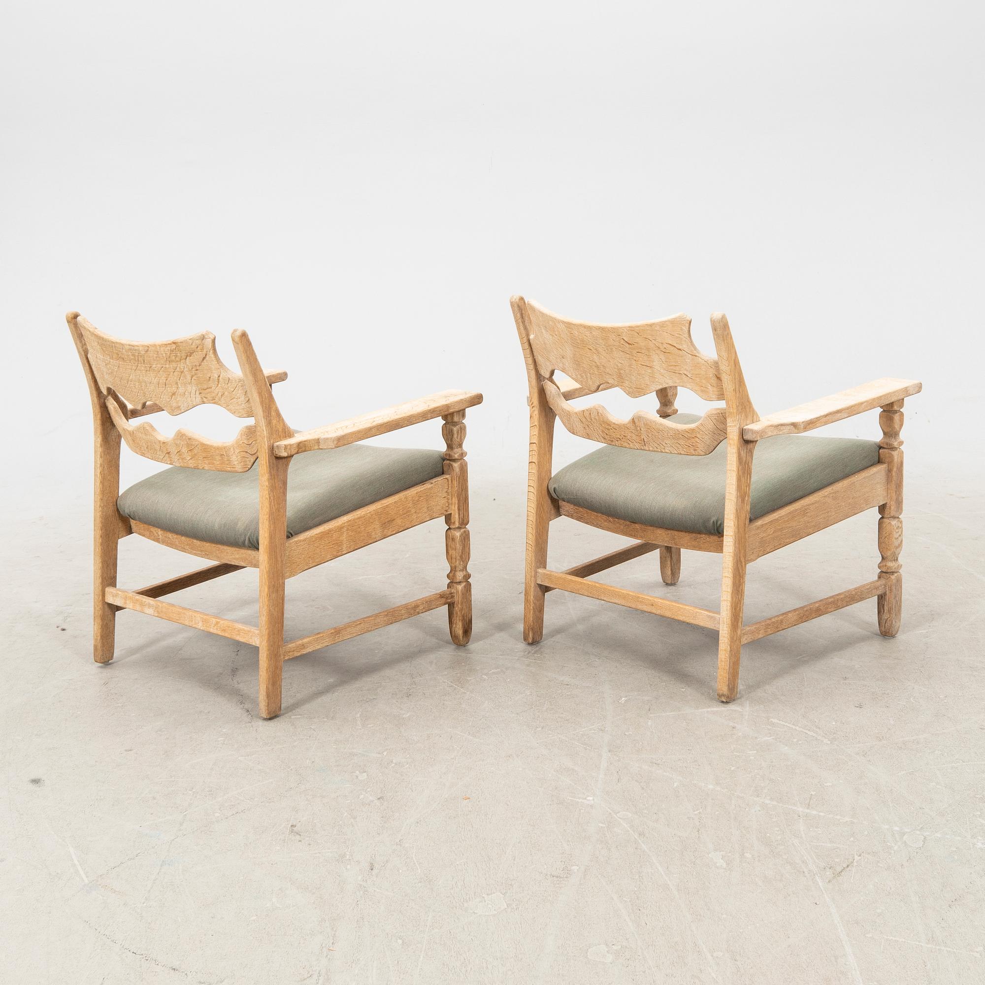Henry (Henning) Kjaernulf, pair of arm chairs Nyrup furniture factory, Denmark, mid 20th century.