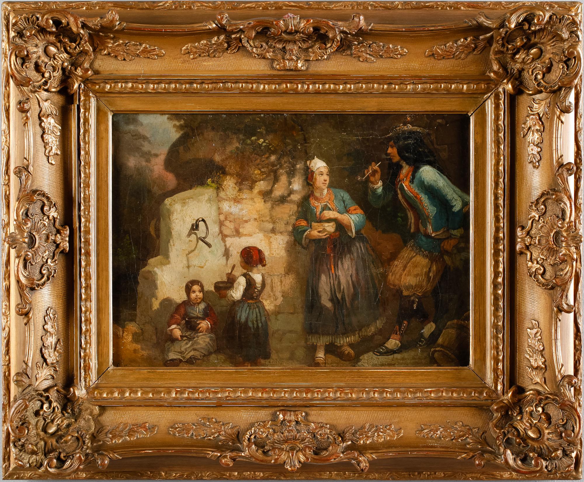 OKÄND KONSTNÄR, olja på duk, signerad L Caracler, 1800-tal.