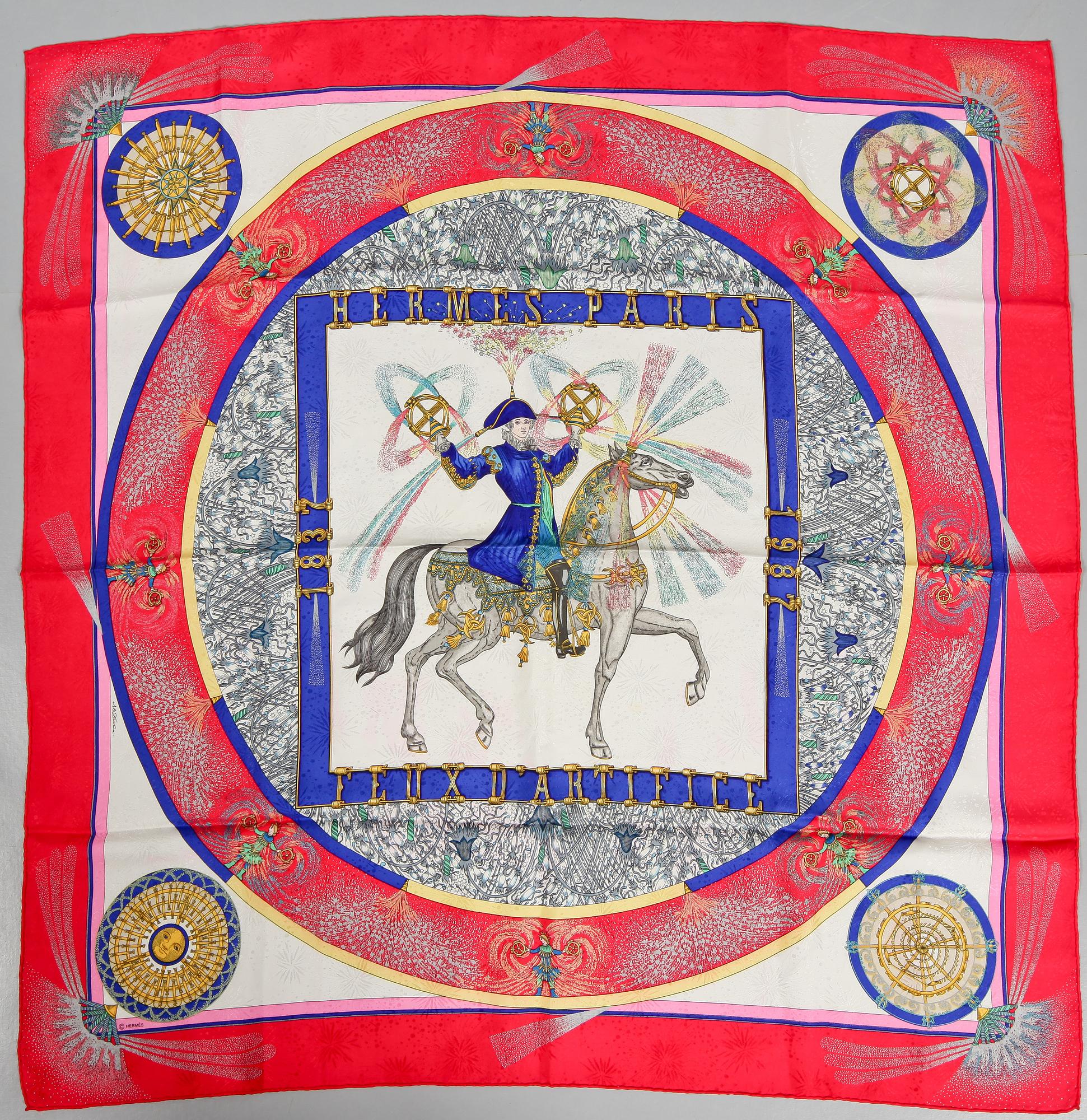 SCARF, "Feux d'Artifice", Michele Duchene, 1987, Hermès.