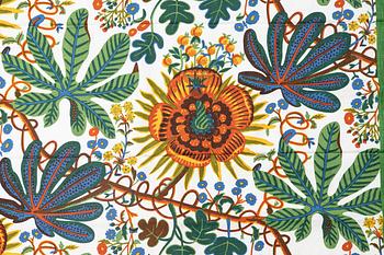 Josef Frank, three curtains, "Aralia", Firma Svenskt Tenn.