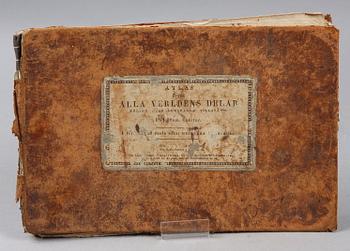 BOK, "Alla verldens delar enligt dess nuvarande tillstånd i förminskad scala efter Stielers hand-atlas.".