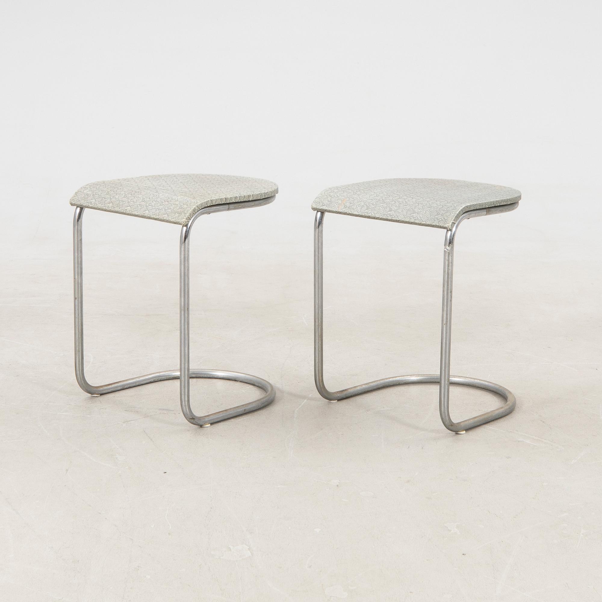 Pallar ett par DS Stålmöbler Malmö 1940-tal.