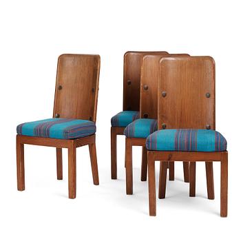 446. Axel Einar Hjorth, a set of four 'Lovö' chairs, Nordiska Kompaniet, Sweden 1930s.