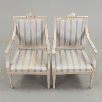 A PAIR SWEDISH GUSTAVIAN ARMCHAIRS, late 18th century.