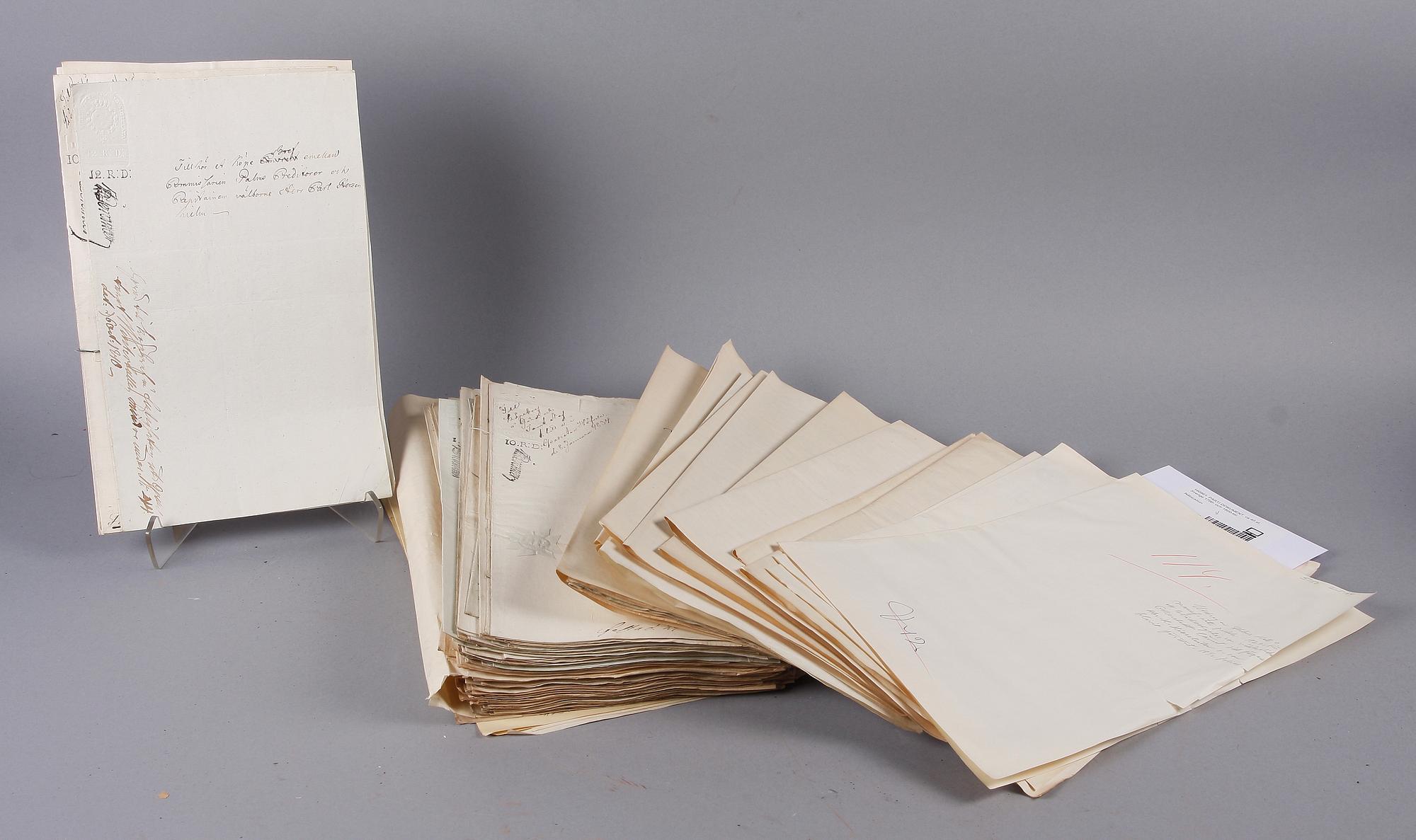 PARTI DOKUMENT, ca 40 st, Sverige 1700- och 1800-tal.