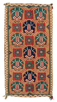 167. A CARRIAGE CUSHION, "Palmetter och blommor", double interlocked tapestry, ca 105 x 54,5 cm, Scania, Sweden,