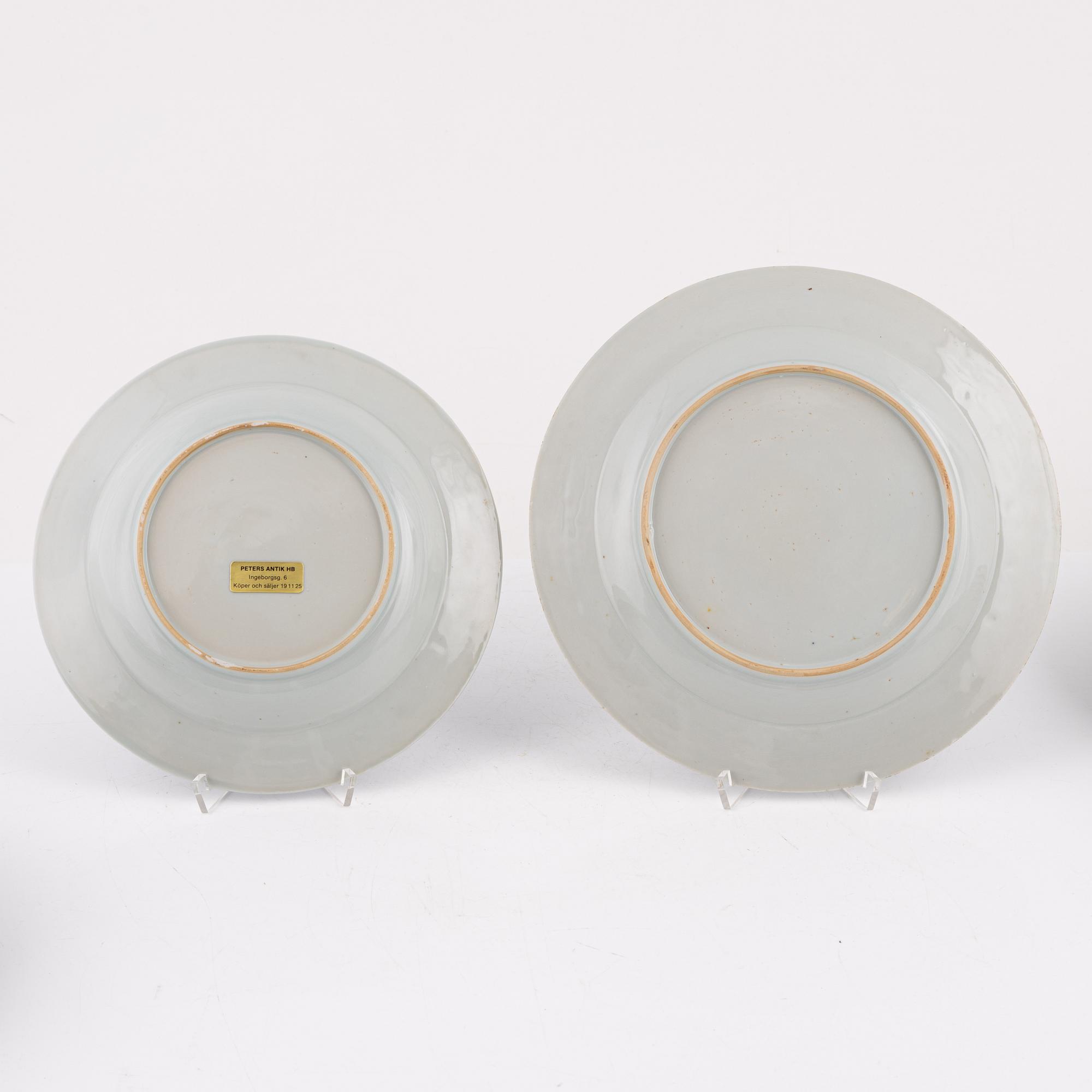 A group of 16 plates, Qing dynasty, Qianlong,  (1736-95).