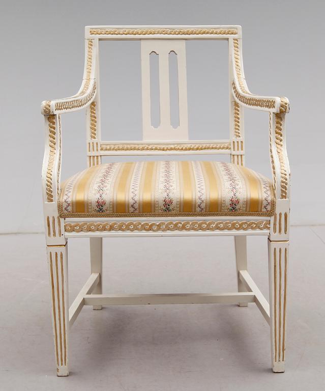 KARMSTOL, gustaviansk stil, 1800-tal.