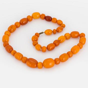 NECKLACE, amber beads.