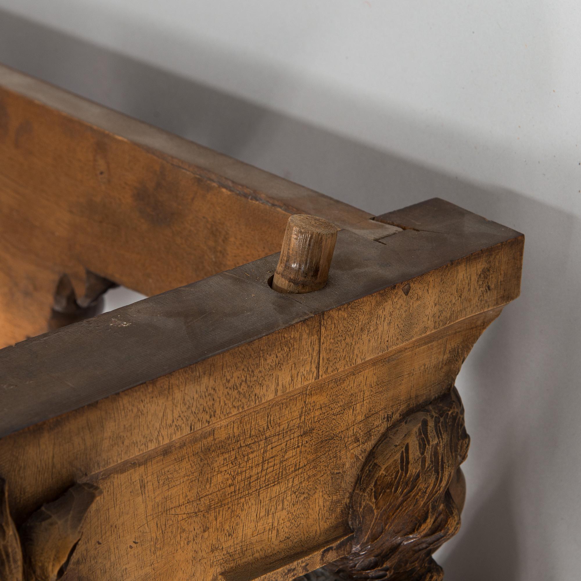 Walnut table, based on a model from Palazzo Pesaro in Venice, Purchased in 1893, Italy.
