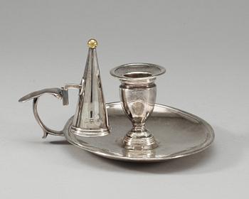 An English silver candlestick, London 1789.
