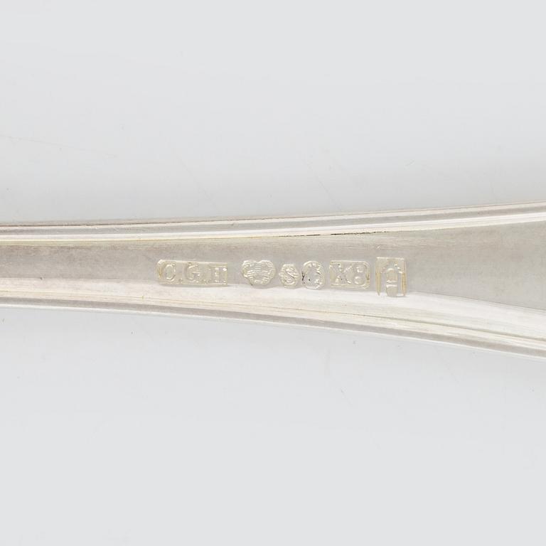 Bestick, 36 delar, silver, bl a CG Hallberg, Stockholm 1948.