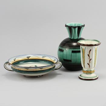 PARTI FLINTGODS, 3 delar, Ilse Claeson, Rörstrand, 1900-talets andra kvartal.
