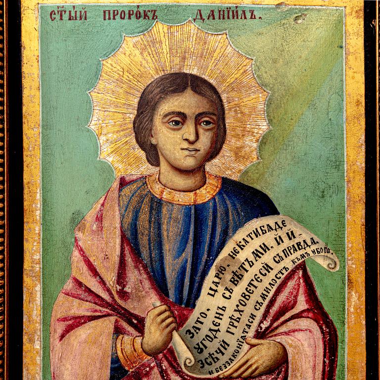 Ikon Ryssland daterad 1892 (?) tempera på pannå.