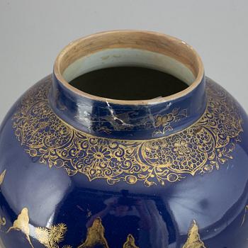 A powder blue jar with cover, Qing dynasty, Qianlong (1736-95).