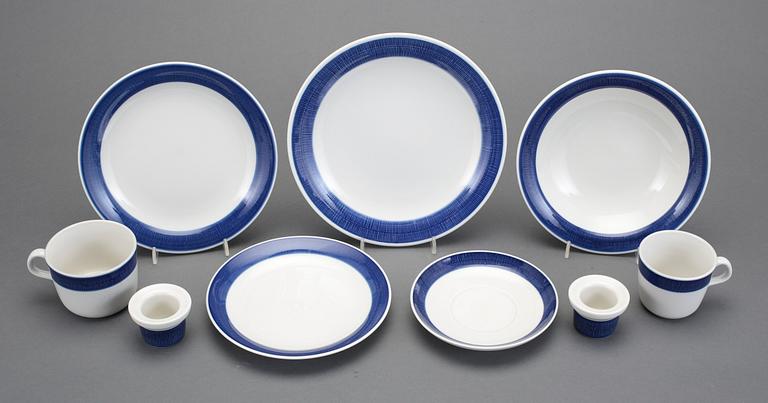 SERVIS, porslin, 51 delar, "Koka Blå", Hertha Bengtsson, Rörstrand, i produktion 1956-1988.