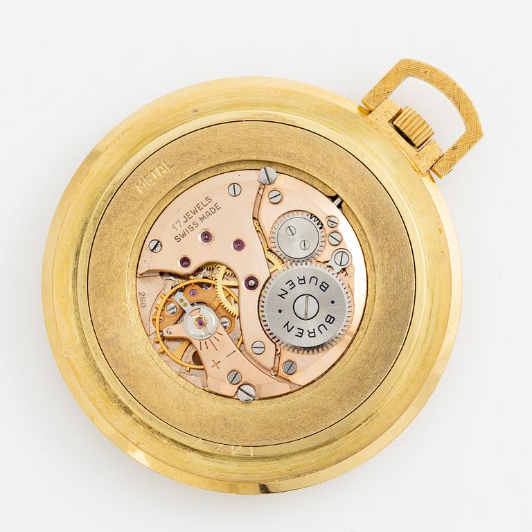 Buren, fickur, 18K guld, 42,5 mm.