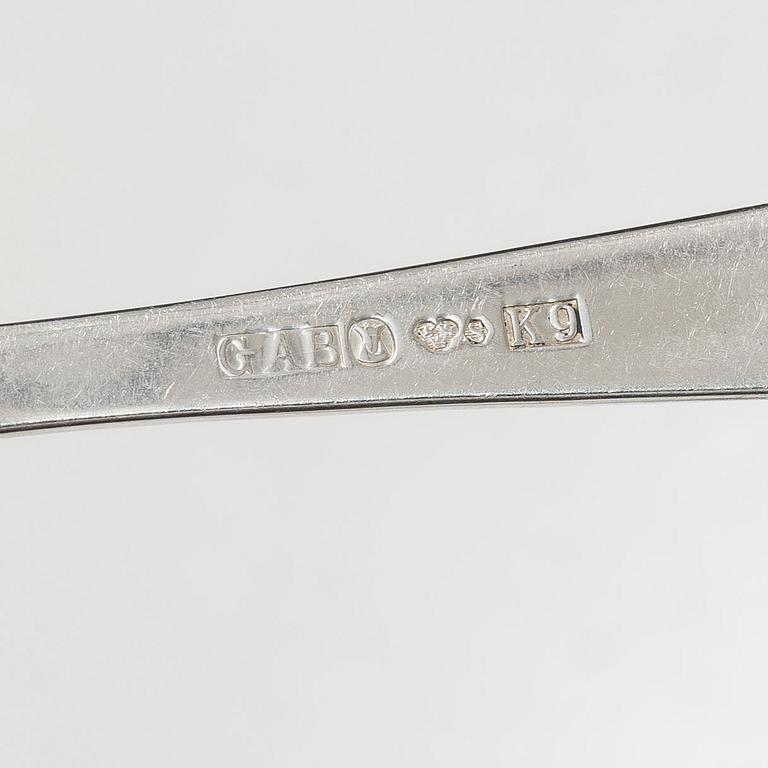 Jacob Ängman, Besticksuppsättning, 75 delar, silver, "Rosenholm", GAB, bl a Stockholm 1960.